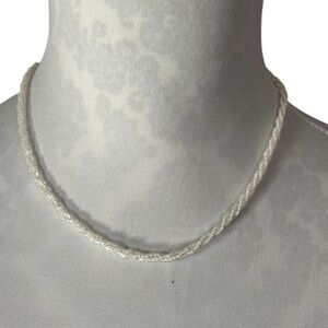 Nolan Miller White Crystal Beaded Necklace